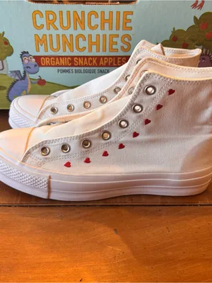 Converse womens chuck Taylor lift platform high top hearts white 10 thumbnail 2