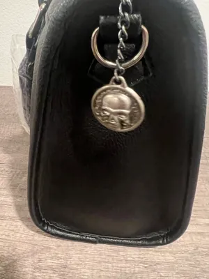 Ed Hardy Black Embellished Skull & Rose Satchel Bag w/ Strap thumbnail 3