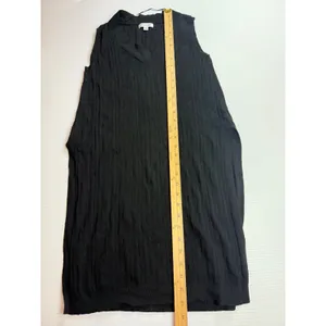 Prologue XS Black Sleeveless Dress Ribbed Knit V‎ Neck Casual Cute Minimalist thumbnail 4