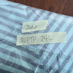 We The Free Free People Striped Mint and Gray Waffle Knit Long Sleeve Bat Wing Top thumbnail 9