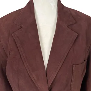 Lilly Pulitzer vintage brown fully lined button down lamb suede blazer small thumbnail 5