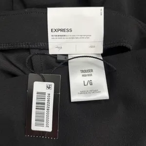 Express Trouser High Rise Pants Womens Large Black Solid Work Career Office New‎ thumbnail 7