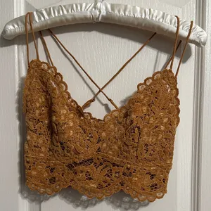 Free People‎ Celine Longline Lace Bralette Burnt Caramel Coquette Boho Festival thumbnail 2