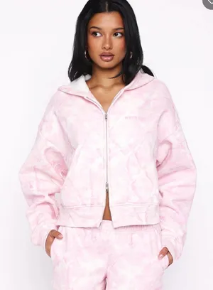 White Fox Boutique Pink Camo Cropped Hoodie thumbnail 1