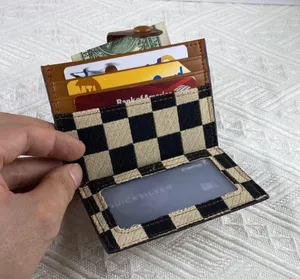 Canvas Snap Closure Small Wallet for Women,Bifold Credit Card Holder Coin Purse with ID Window thumbnail 3