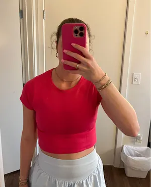 Aerie offline cropped workout top thumbnail 1