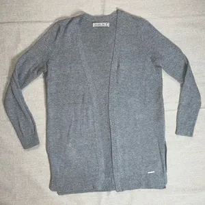 Abercrombie & Fitch | Gray Open Front Longline Cardigan | Medium thumbnail 1
