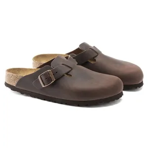 Birkenstock Dark Brown Boston Oiled Leather Clogs - size 38 thumbnail 13