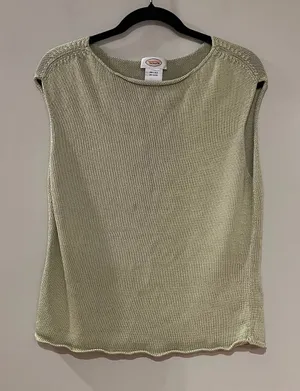 Talbots Green Knit Sleeveless Top thumbnail 1