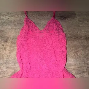 Victoria’s Secret RARE Y2K HOT PINK LACE Mini Lingerie Dress Large thumbnail 5