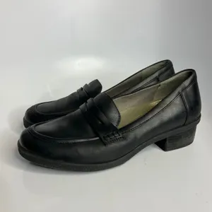 Dansko Danika burnished black‎ leather loafers stacked heel women's size 40/9.5 thumbnail 2