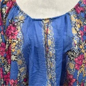 Free People Elena Printed Peasant Top – Size Medium thumbnail 4