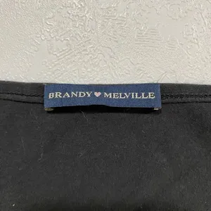 Brandy Melville Black Scoop Neck Baby Tee Fitted Minimalist Top thumbnail 4