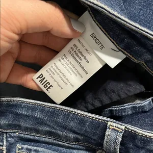 PAIGE Dark Blue Straight Leg Jeans thumbnail 4