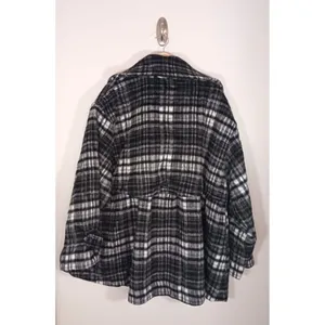 Free People Oversized Plaid Peacoat Womens L NWT Wool Blend Fall Coat thumbnail 3