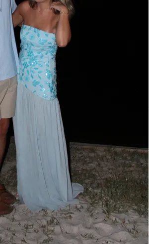 Peppermayo Eden Strapless beaded Maxi Dress blue thumbnail 2