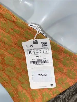 ZARA one shoulder top orange and green size small NWT thumbnail 3