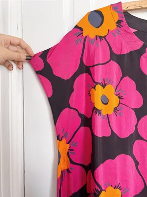 Free People • Blossom Maxi Dress black floral silk pink orange flowy Night Combo thumbnail 6