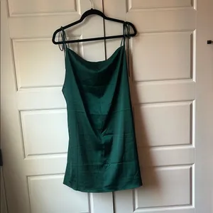 Elegant Green Women's Cowl Dress Size M thumbnail 2
