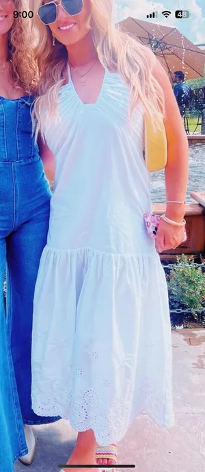 Uniquities White Maxi Dress thumbnail 1