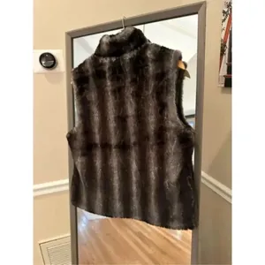 Boutique Faux Fur Sleeveless Vest Gray Medium‎ thumbnail 2