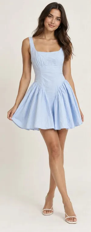 Cotton Candy LA Blue Open Back Bow Mini Dress Size Small thumbnail 1