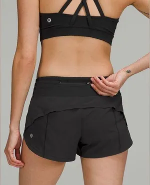 NWT Lululemon Speed Up LR Shorts 2.5” Lined Size 12 in Black thumbnail 1