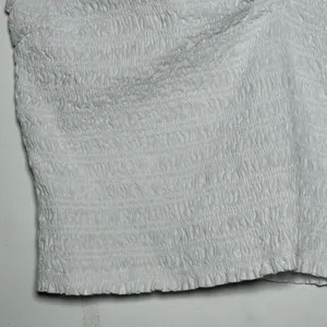 Madewell Smocked Ruched Crop Tank‎ Top White XL thumbnail 12