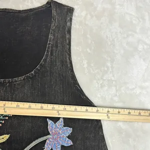 Black Asymmetrical Embellished Sleeveless Tank Top thumbnail 4
