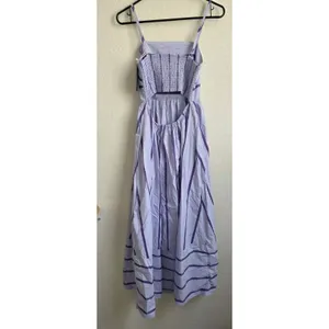 ChouYatou Purple Stripe Maxi Sundress NEW Women Size Medium As Seen On tiktok thumbnail 6