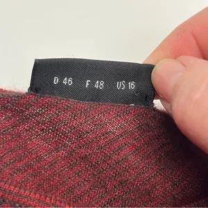 AKRIS Womens Cashmere Silk Red Stripe Long Sleeve Top US‎ 16 *SEE MEASUREMENTS thumbnail 3