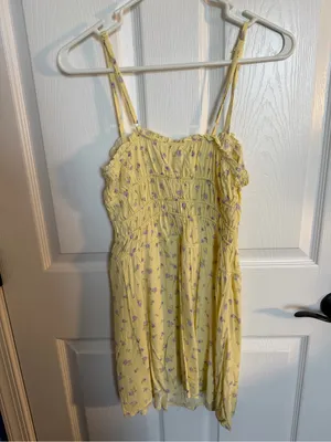 Hippie Rose Yellow Smocked Sundress with Floral Print XS NWT thumbnail 4