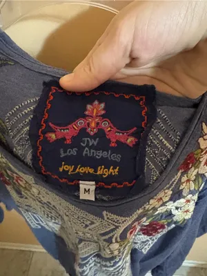 Johnny Was blue floral embroidered tunic dress thumbnail 2