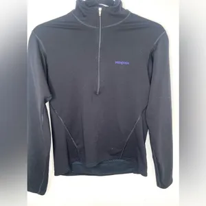 Patagonia Black Pullover Women’s Cool Weather Top Long Sleeve 1/4 zip Gorpcore thumbnail 2