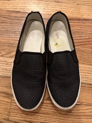 J.Crew‎ Perforated Slip On Sneakers Loafer Shoe Slides Casual Black Size 9 M thumbnail 1