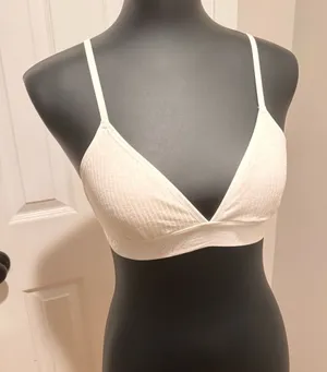 Aerie White Textured Bralette thumbnail 1