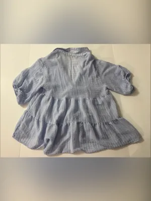 Umgee Light Blue Tiered Popover Tunic thumbnail 7