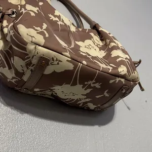 Chic Kate Spade Neutral Floral Nylon Leather Hobo Bag Shoulder Purse Trendy thumbnail 11