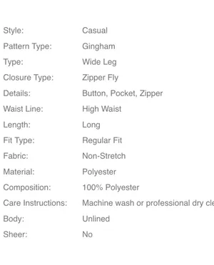 Amazon Pink High Waisted Gingham Checkered Pants thumbnail 3