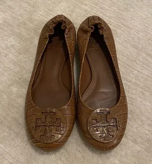 Brown Crocodile Print  Ballet Flats thumbnail 1