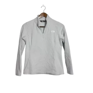 The North Face Women's Light Gray Yumiori 1/4 Zip Fleece Pullover Sweater thumbnail 2