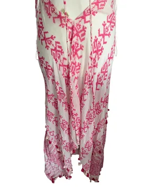 LOVESTITCH Pink White Maxi Dress Size S/M thumbnail 2