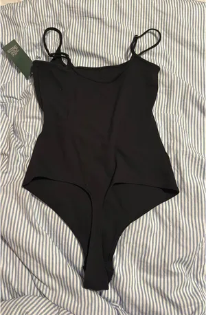 Tarik Ediz Black scoop neck bodysuit thumbnail 1