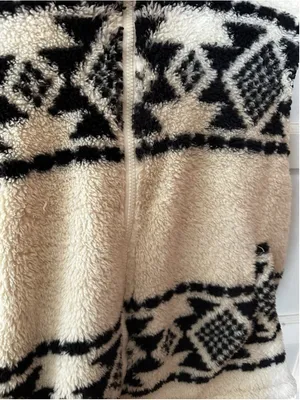 Lucky Brand Large Sherpa Fleece Zip Vest Southwestern Geometric Fair Isle Cozy thumbnail 5