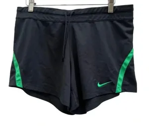 Nike Dri Fit Training Running Shorts Black Neon Green Logo Women’s‎ Size Medium‌ thumbnail 1
