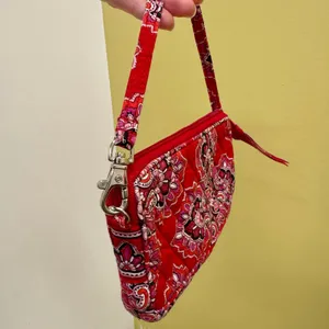 VTG Vera Bradley Red Wristlet Phone Case Wallet 7” Zip FRANKLY SCARLET thumbnail 2