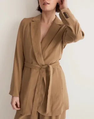 Madewell The Drapey Tie-Waist Blazer Tawny Olive Women XS‎ NWT Quiet Luxury thumbnail 1