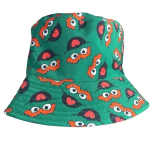 Sesame Street Women's Green Oscar the Grouch Graphic Print Bucket Hat One Size thumbnail 2