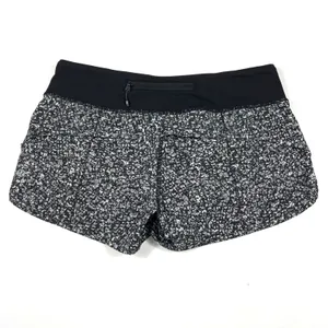 Lululemon Speed Short 2.5" Daisy Dust Alpine White Black‎ 6 Running Training EUC thumbnail 3