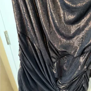Zara One-Shoulder Shimmer Dress in Black thumbnail 6